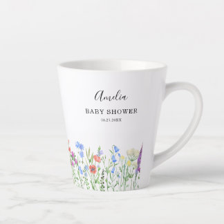Mehrfarbige Wildblumen-Baby-Shower-Feier Milchtasse