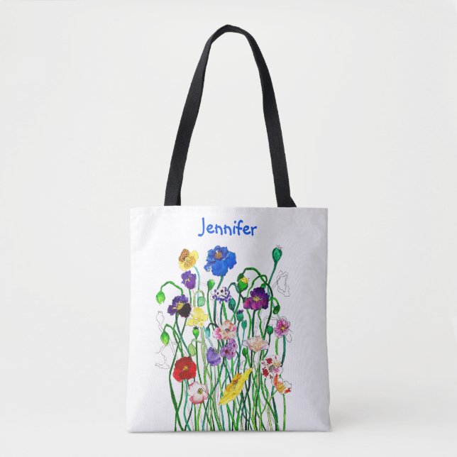 Mehrfarbige Wilde Mohn-Wasserfarbe-Personalisierun (Vorderseite)