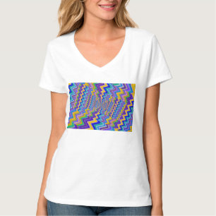 mehrfarbige Wirbel auf T-Shirt