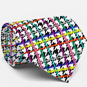 mehrfarbige Zeilen zum Karierten Hahnentrittmuster Krawatte