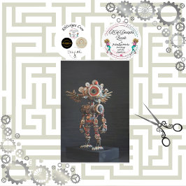 Mehrfarbiger abstrakter Roboter Seidenpapier