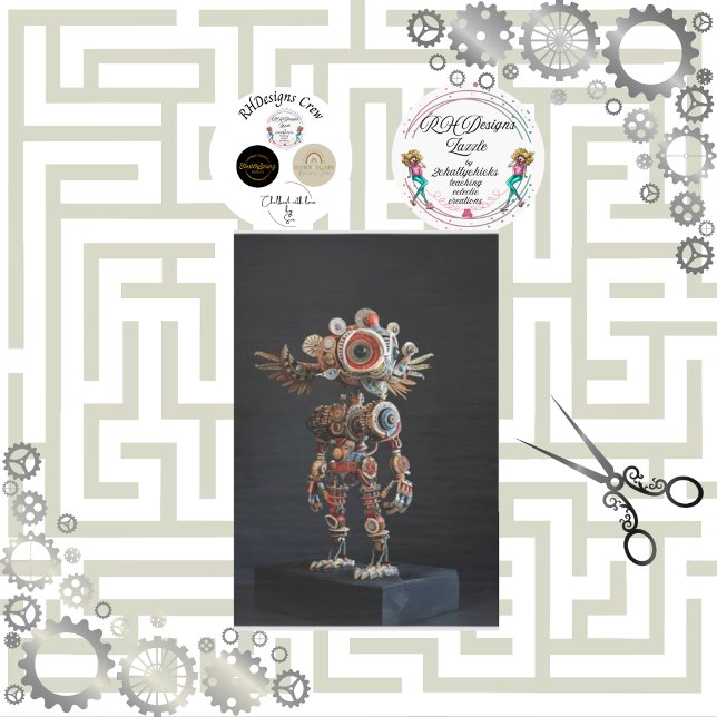 Mehrfarbiger abstrakter Roboter Seidenpapier (Von Creator hochgeladen)