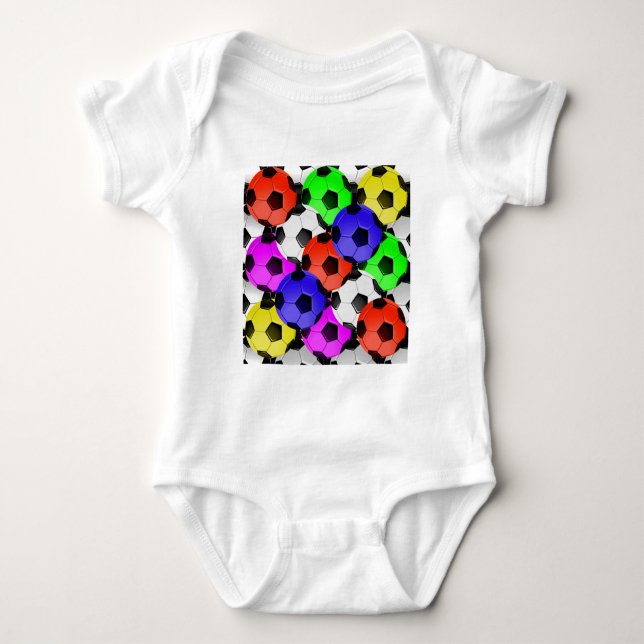 Mehrfarbiger American Soccer oder Football Baby Strampler (Vorderseite)