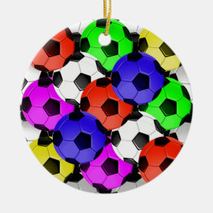 Mehrfarbiger American Soccer oder Football Keramikornament