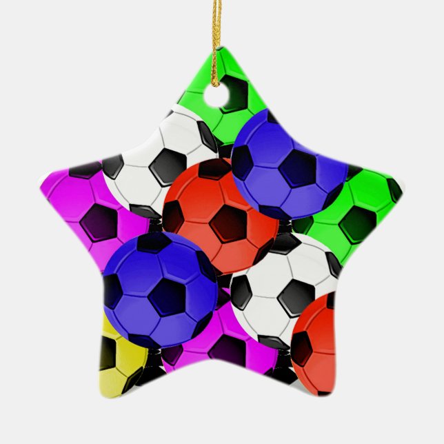 Mehrfarbiger American Soccer oder Football Keramikornament (Vorne)