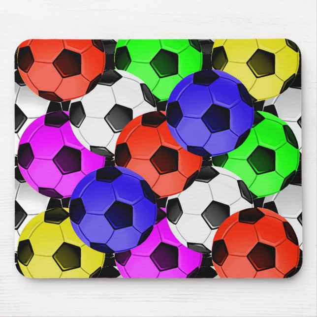 Mehrfarbiger American Soccer oder Football Mousepad (Vorne)