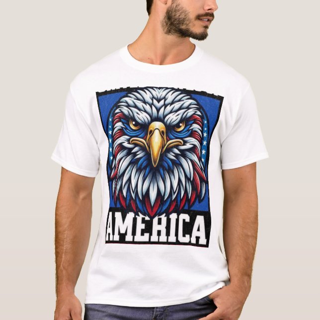 Mehrfarbiger amerikanischer Designstil: MännerBasi T-Shirt (Vorderseite)