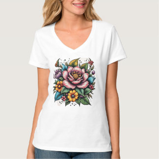 Mehrfarbiger Blumenstrauß T-Shirt