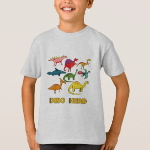 Mehrfarbiger Dinosaurier Art Work T - Shirt