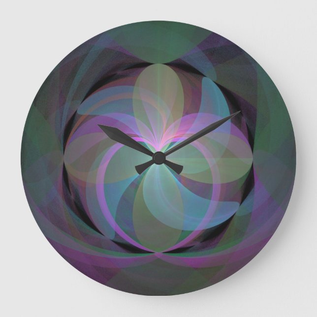 Mehrfarbiger Fraktal-Lüfter Große Wanduhr (Vorderseite)