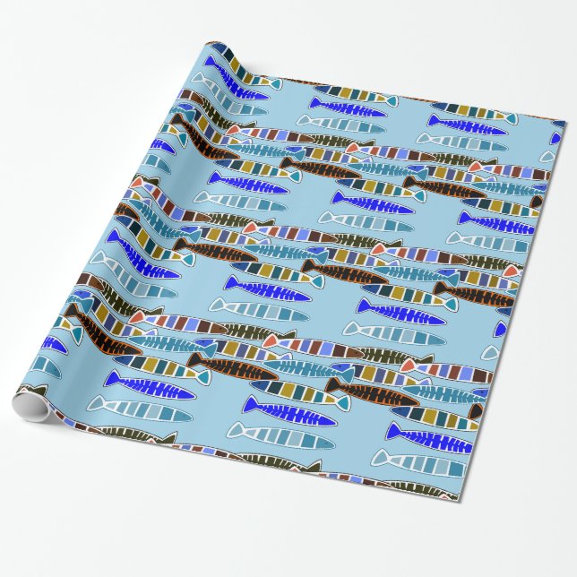 mehrfarbiger gestreifter Fisch Thunder_Cove Geschenkpapier (Ungerollt)