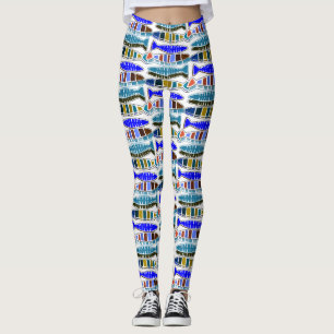 mehrfarbiger gestreifter Fisch Thunder_Cove Leggings