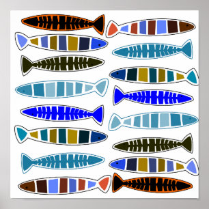 mehrfarbiger gestreifter Fisch Thunder_Cove Poster