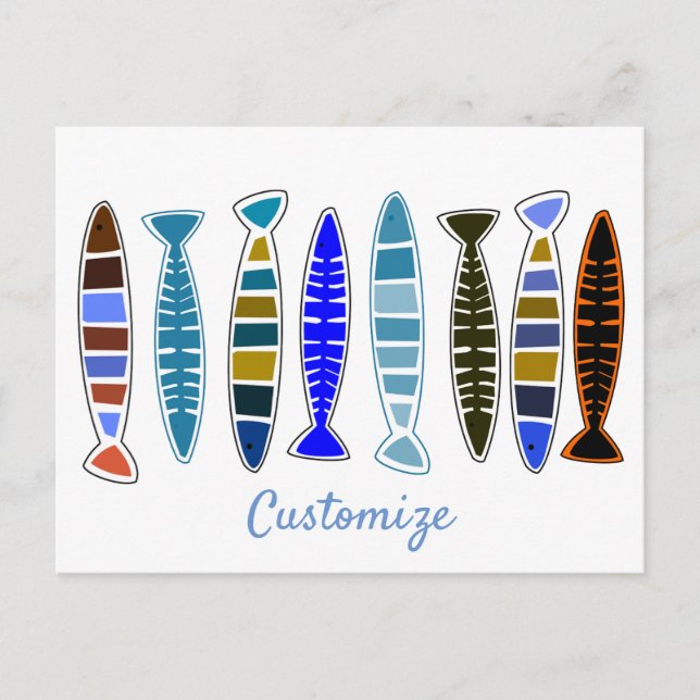 mehrfarbiger gestreifter Fisch Thunder_Cove Postkarte (Vorderseite)