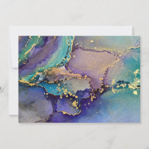 Mehrfarbiger Goldalkohol Tinte Abstrakte Kunst Dankeskarte