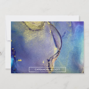 Mehrfarbiger Goldalkohol Tinte Abstrakte Kunst Dankeskarte