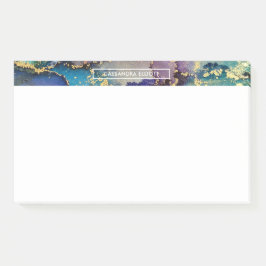 Mehrfarbiger Goldalkohol Tinte Abstrakte Kunst Post-it Klebezettel