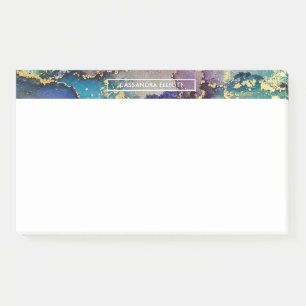 Mehrfarbiger Goldalkohol Tinte Abstrakte Kunst Post-it Klebezettel