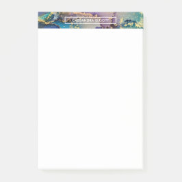 Mehrfarbiger Goldalkohol Tinte Abstrakte Kunst Post-it Klebezettel