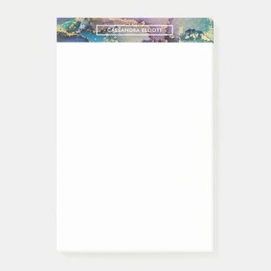 Mehrfarbiger Goldalkohol Tinte Abstrakte Kunst Post-it Klebezettel