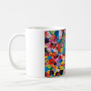 mehrfarbiger Hintergrund mit Pinsel Kaffeetasse