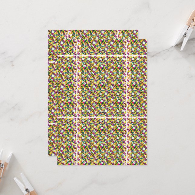 mehrfarbiger Hintergrund mit Quadraten und Punkten Einladung (Vorderseite/Rückseite Beispiel)