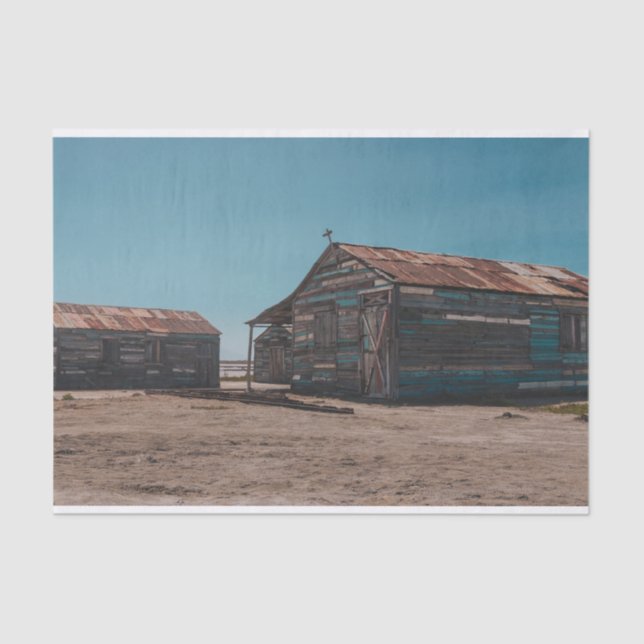 mehrfarbiger Holzstall mit Christlichem Kreuz Seidenpapier (Vorderseite)