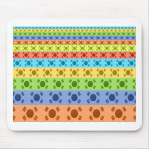 Mehrfarbiger koreanischer Flaggen-Kunstprint Mousepad