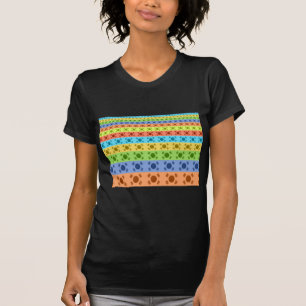Mehrfarbiger koreanischer Flaggen-Kunstprint T-Shirt