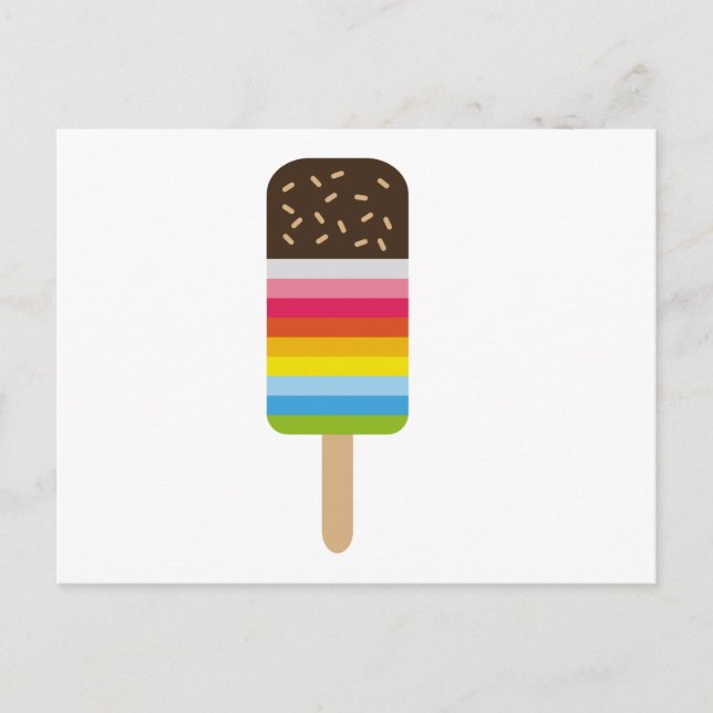 Mehrfarbiger Lolly Pop Icecream Postkarte (Vorderseite)