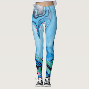 mehrfarbiger Marmorstein Leggings