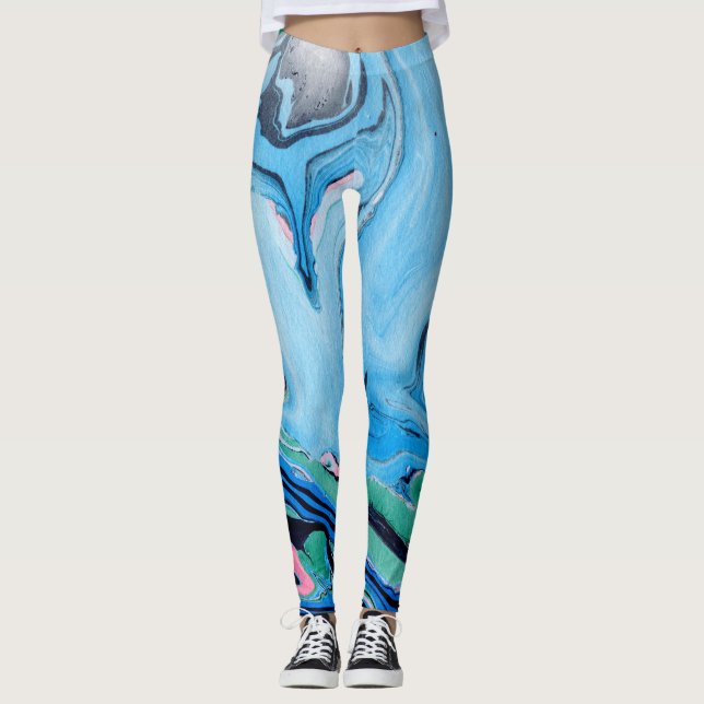 mehrfarbiger Marmorstein Leggings (Vorderseite)
