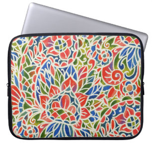 Mehrfarbiger Paisley-Druck Batik-Muster Laptopschutzhülle