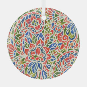 Mehrfarbiger Paisley-Druck Batik-Muster Ornament Aus Glas