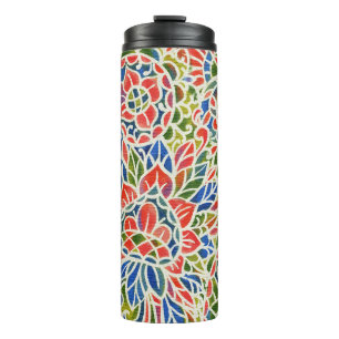 Mehrfarbiger Paisley-Druck Batik-Muster Thermosbecher
