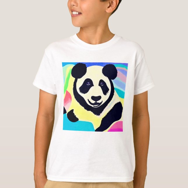 Mehrfarbiger Panda T-Shirt (Vorderseite)