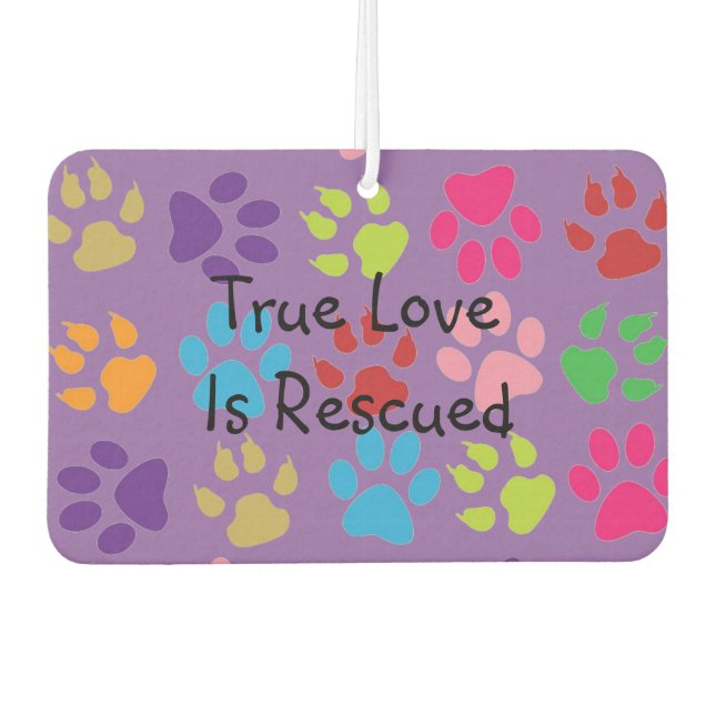 Mehrfarbiger Pawprint Herz Air Freshener Autolufterfrischer (Vorderseite)