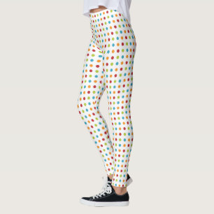 Mehrfarbiger Polka-Punkt Leggings