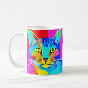 Mehrfarbiger Pop Kunst, Dichtung und Musik Kaffeetasse