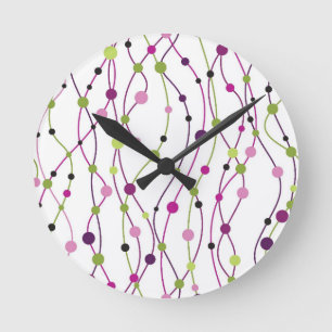 Mehrfarbiger Punkthintergrund Runde Wanduhr