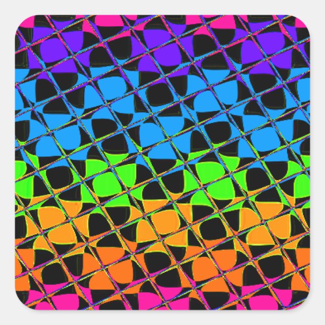 Mehrfarbiger Schachspiegel Quadratischer Aufkleber (Vorderseite)