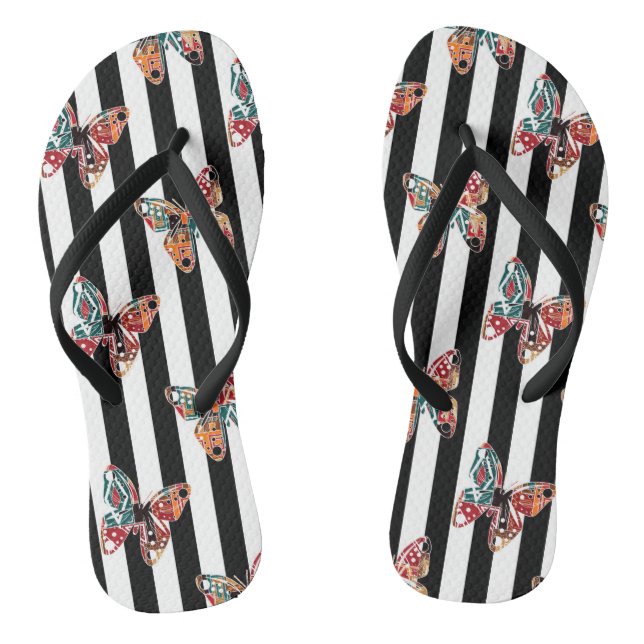 mehrfarbiger Schmetterling Flip Flops (Fußbett)