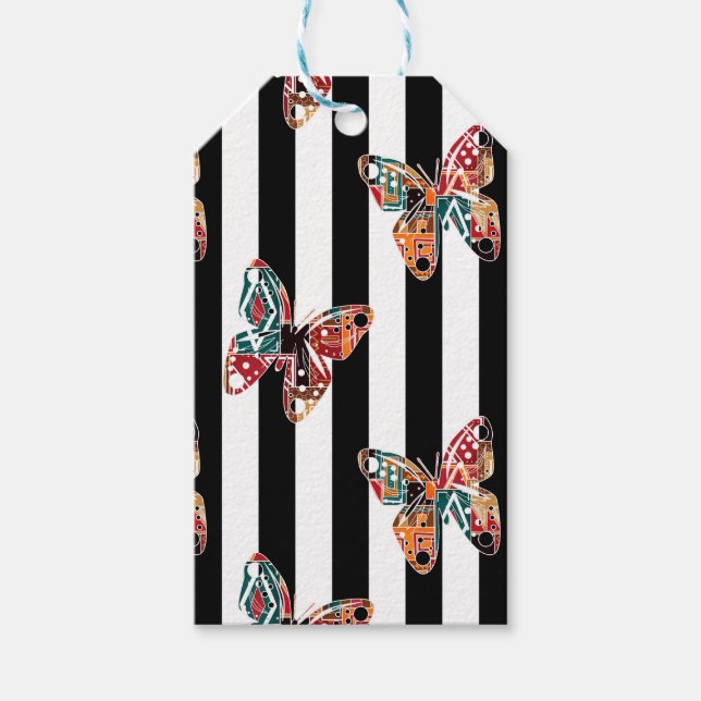 mehrfarbiger Schmetterling Geschenkanhänger (Vorderseite)