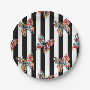 mehrfarbiger Schmetterling Pappteller