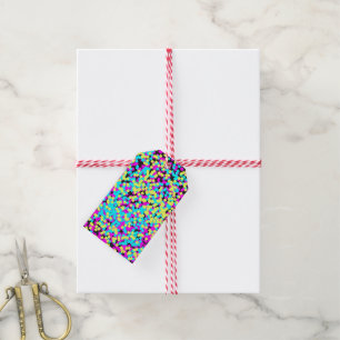 Mehrfarbiger Spaßneonconfetti Geschenkanhänger
