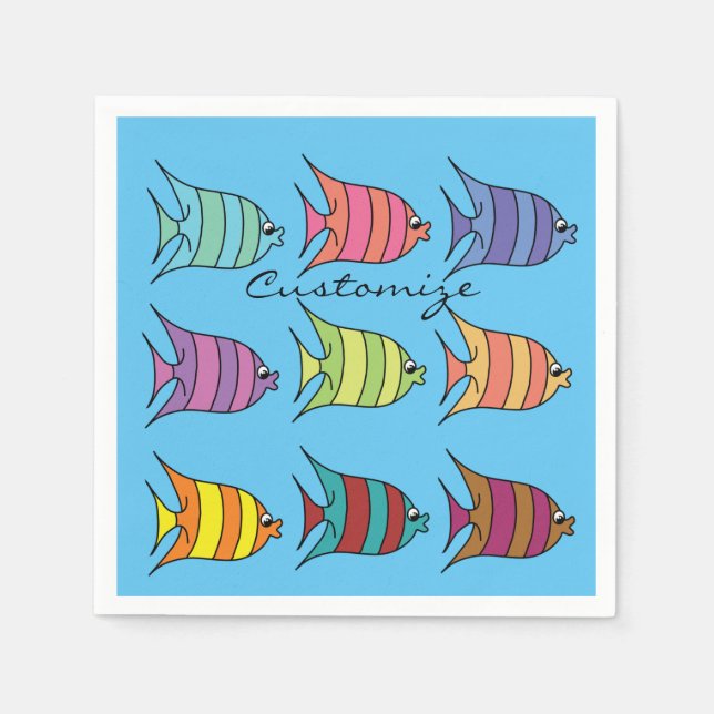 mehrfarbiger Tropischer Fisch Thunder_Cove Serviette (Vorderseite)