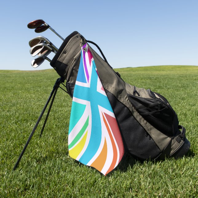 Mehrfarbiger Union Jack/Flagge-Design Golfhandtuch (Gras)