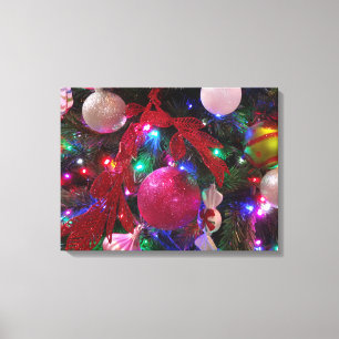 Mehrfarbiger Weihnachtsbaum Bunter Feiertag Leinwanddruck