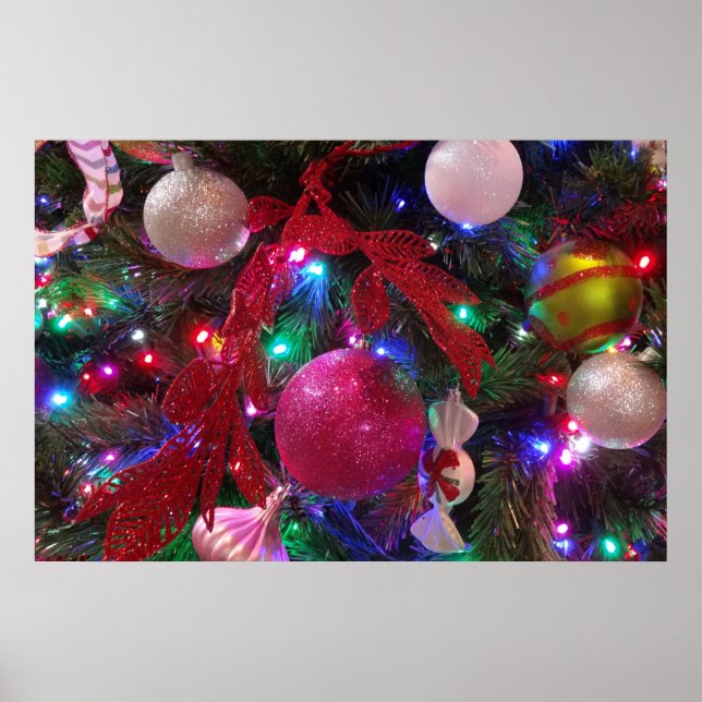 Mehrfarbiger Weihnachtsbaum Bunter Feiertag Poster (Vorne)