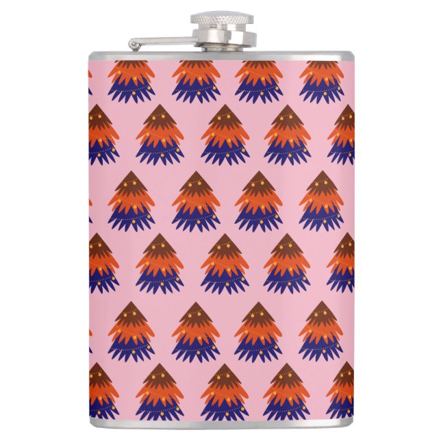 Mehrfarbiger Weihnachtsbaum - Flask Flachmann (Vorderseite)